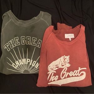 PAIR of THE GREAT college sweatshirt (s)